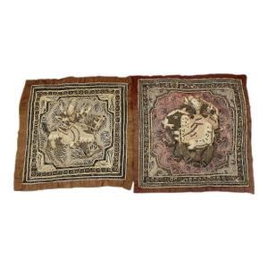 Pair of Vintage Indian Zardozi Panels Horseman and Elephant Rider 18