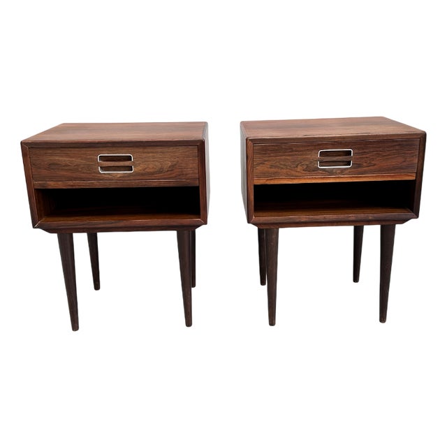 Vintage Rosewood Nightstands by Johannes Andersen for Dyrlund, 1960s, Set of 2 For Sale