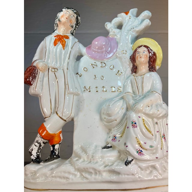 Staffordshire Antique Staffordshire Figure 30 Miles to London For Sale - Image 4 of 10