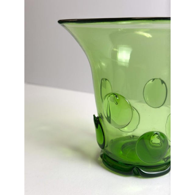 Gold Art Deco Green Glass Vase by Wolfgang von Wersin, 1920s For Sale - Image 8 of 10