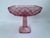 American Vintage l.e. Smith Pink “Rose & Trellis” Glass Pedestal Candy Dish / Compote For Sale - Image 3 of 11
