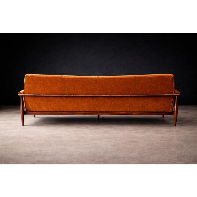 “Canoa” Sofa in Brazilian Rosewood & Mohair, Liceu De Artes E Ofícios, Brazil, 1960s For Sale - Image 14 of 14