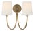 Thomas O'Brien for Visual Comfort Signature Reed Double Sconce in Hand-Rubbed Antique Brass with Linen Shades For Sale