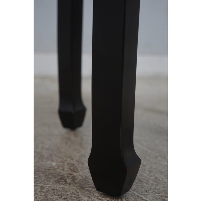 1960s Century Round Ebonized Pagoda End Table W. Burl Top For Sale - Image 5 of 11