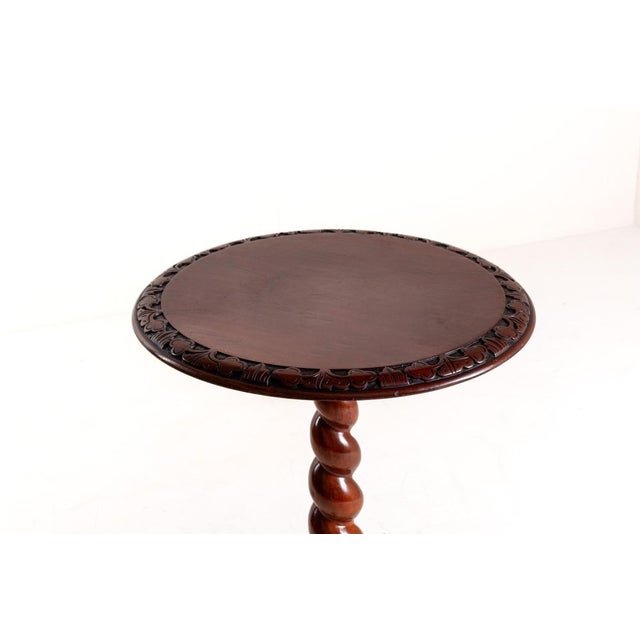 Mahogany Barley Twist Coffee Table with Carved Decor For Sale - Image 5 of 10
