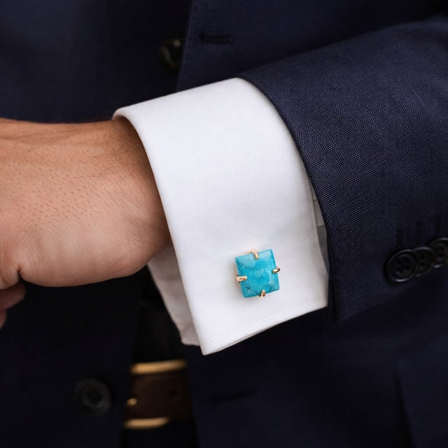 The David Cufflinks are a masterpiece of vintage style, featuring meticulously semi-precious stones in a square shape....