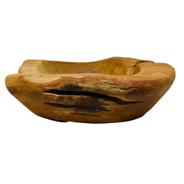 This monumental, exceptionally heavy statement centerpiece bowl was hand-carved in the early 2000s from a single, dense...