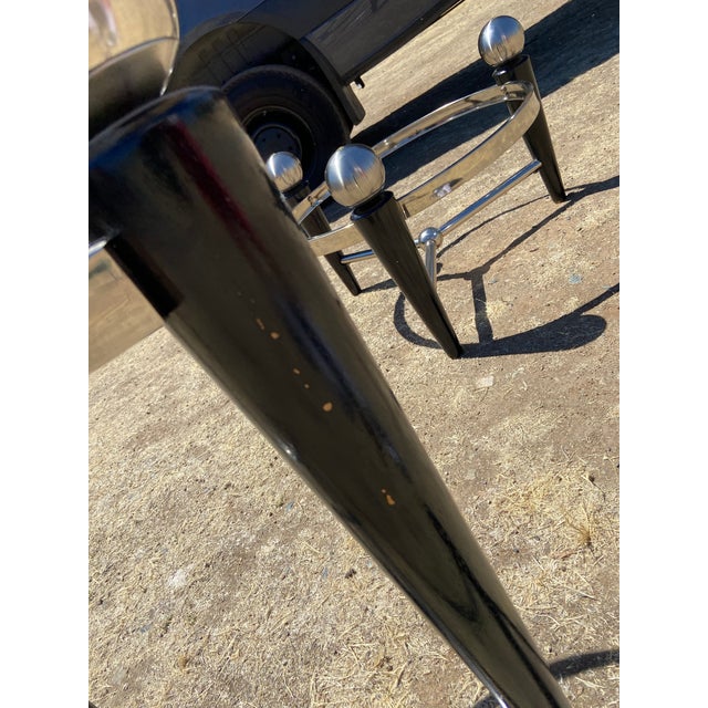 Vintage Space Age Design Chrome and Glass Atomic Coffee & Demilune Console Table For Sale - Image 16 of 18