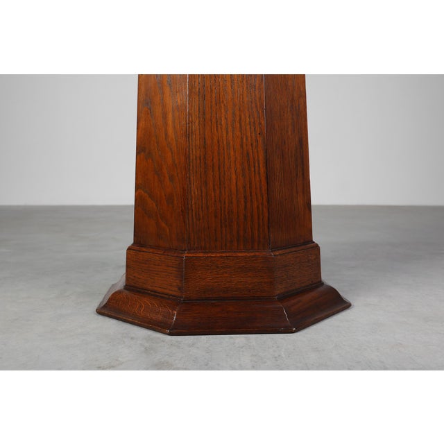 Art Deco French Octagonal Oak Pedestal, 1920s For Sale - Image 11 of 13