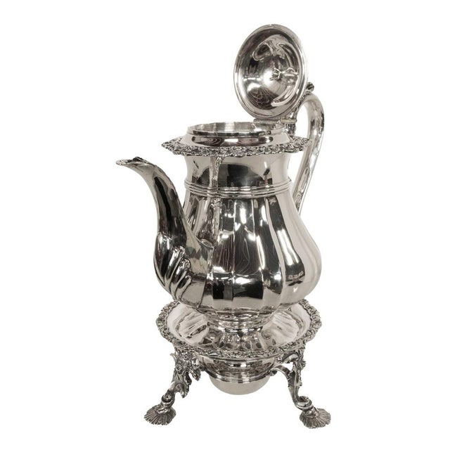 Antique Georgian Sterling Silver Coffee Pot Stand Joseph Angell Eley London 1824 For Sale - Image 9 of 18