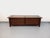 Vintage low sideboard from the 1950s/60s, made of dark solid pine and metal, French design attributed to Georges Robert,...