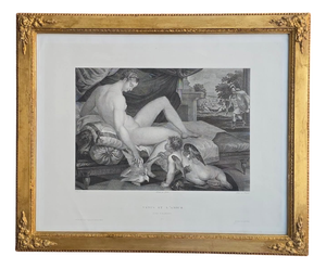 Lambert Sustris, Venus and Love, 1807, Etching and Engraving on Paper, Framed