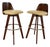 1960’s Mid-Century Modern Walnut & Leather Bar Stools - A Pair For Sale