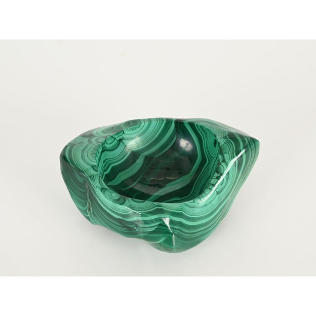 Large Vide-Poche or Bowl in Malachite Green Italian Marble, Italy, 1970s For Sale - Image 14 of 18