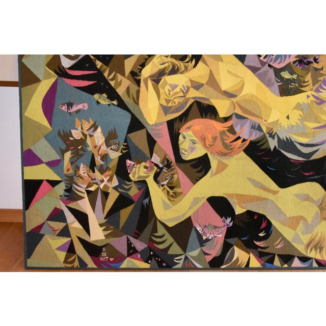 Mermaids Handwoven Tapestry by Julien Van Vlasselaer, Belgium, 1957 For Sale - Image 4 of 7