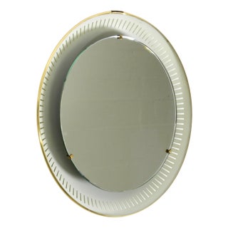 Mid-Century Round Illuminated Metal Mirror from Hillebrand, 1966 For Sale