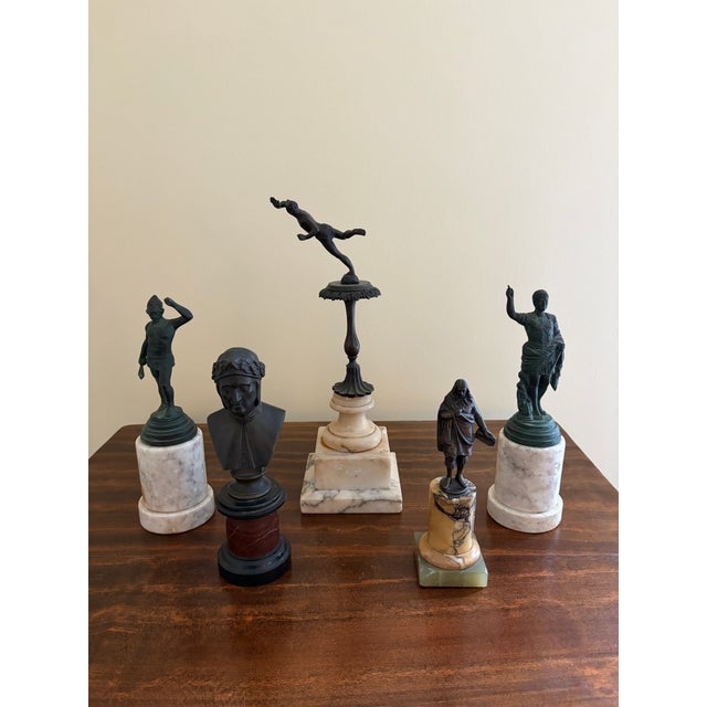 Grand Tour Style Bronze Figural Sculpture on Marble Pedestal, Neoclassical Dancer For Sale - Image 11 of 11