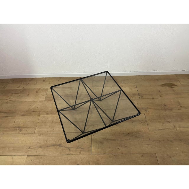 Black Alanda Square Iron and Glass Coffee Table by Paolo Piva for B&B Italia, 1970s For Sale - Image 8 of 9