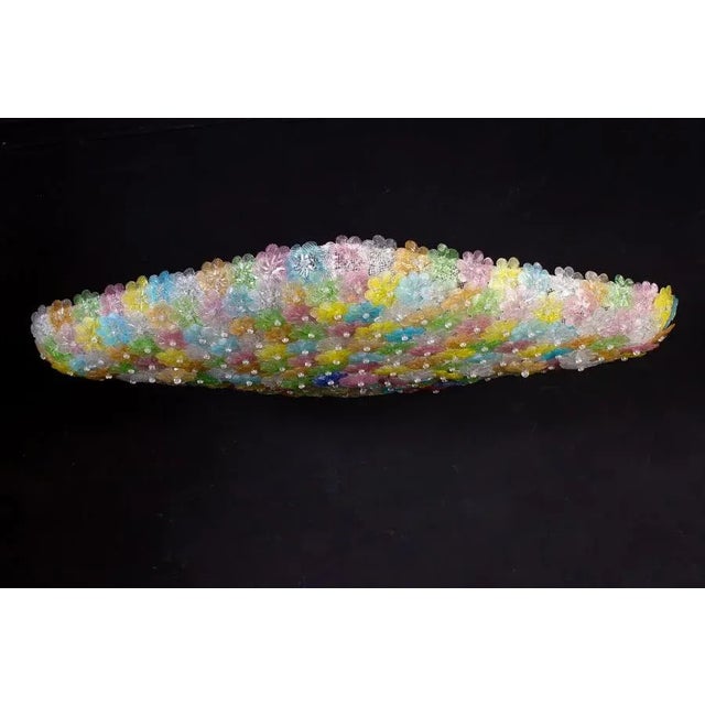 Large Venetian Multi-Colored Glass Flower Ceiling Light Attributed to Barovier & Toso, 1960s For Sale - Image 10 of 12