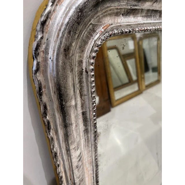 French Large 19th Century Louis Philippe Silverleaf Mirror For Sale - Image 3 of 5
