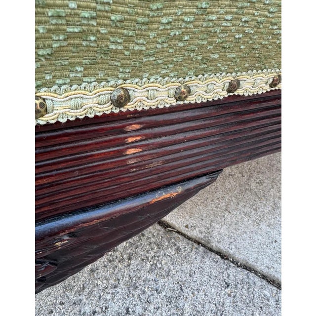 Wood Antique Green Regency-Style Recamier Settee For Sale - Image 7 of 12