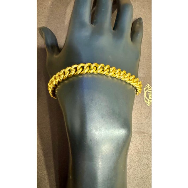 Cuban Link 24 Karat Pure Yellow Gold Solid Bracelet, 46.8 Gm, Unisex , 8 INCH For Sale - Image 9 of 18
