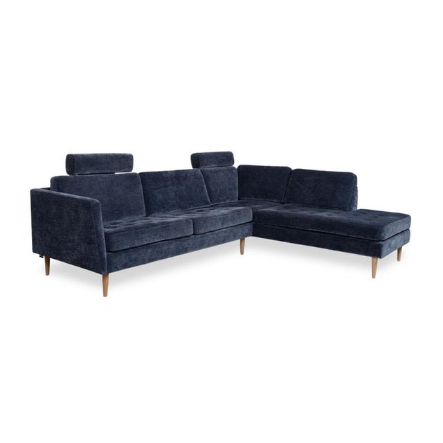 Modern Fabric Osaka Corner Sofa in Blue with Headrests Manual Function from BoConcept For Sale - Image 3 of 16