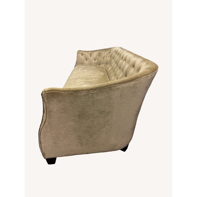 Modern Lee Industries Custom Velvet Sofa Pair - Chesterfield Style For Sale - Image 3 of 10