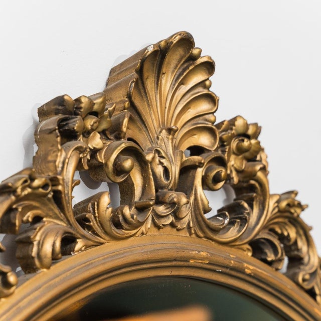 Gilded Wooden Wall Mirror, 1950s For Sale - Image 4 of 8