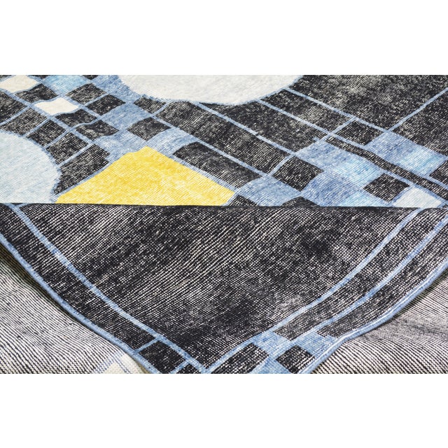 Contemporary Indian Modern Art Deco Hand Knotted Wool Rug, 0.25 For Sale In New York - Image 6 of 6