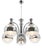 Mid-Century Modern Chrome and Clear Glass Five-Light Globe Chandelier, 1970s For Sale