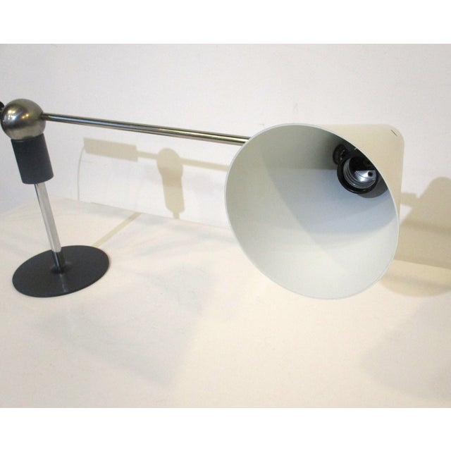 White Gilbert Watrous Industrial Style Table Lamp by Heifetz For Sale - Image 8 of 11