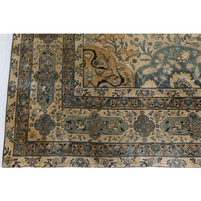Textile Authentic 1900s Persian Kirman Handmade Wool Carpet For Sale - Image 7 of 9