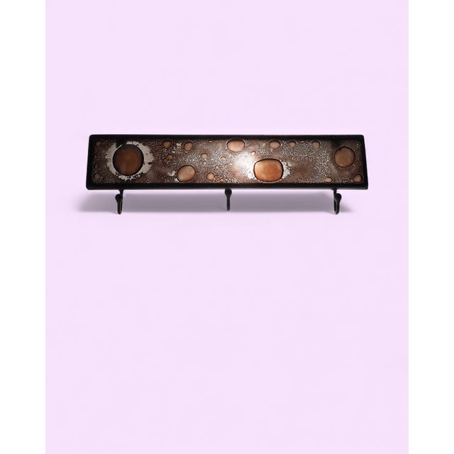Brutalist Wall Coat Rack in Fused Glass and Cast Iron, 2010s For Sale - Image 11 of 11