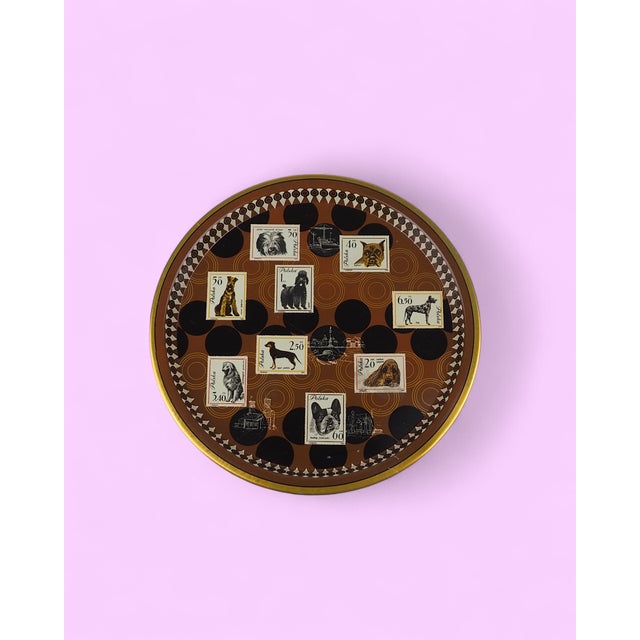Vintage Polish Tin Tray with Dogs, 1970s For Sale - Image 10 of 10