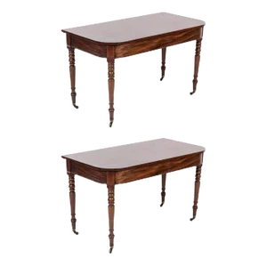 Georgian Mahogany End Tables, Set of 2