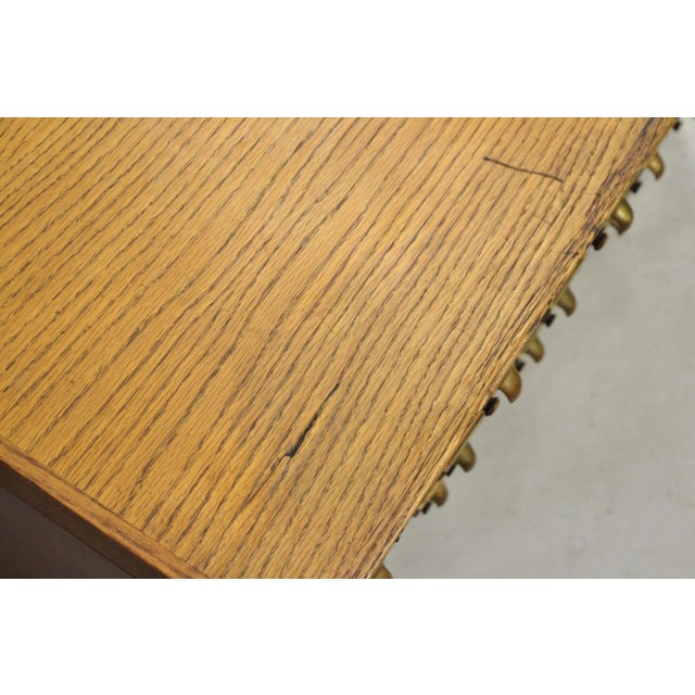 Antique Arts & Crafts Library 15 Drawer Mission Oak Stacking Card File Cabinet For Sale - Image 10 of 18