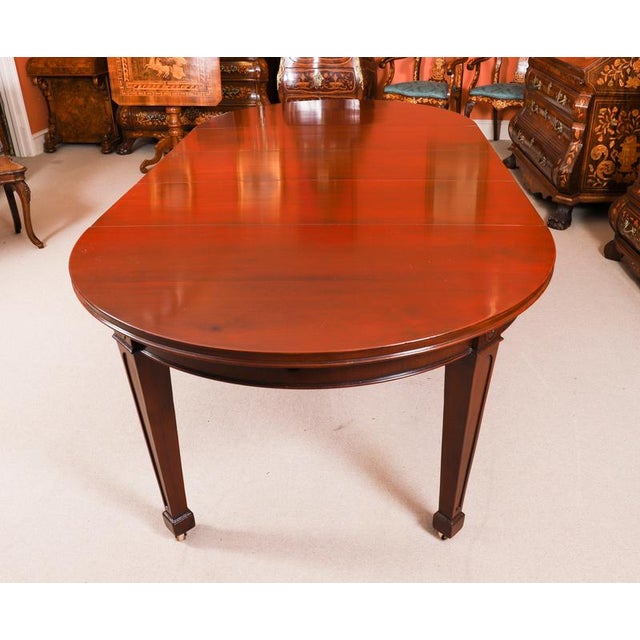 Antique 19th Century Oval Extending Dining Table and Regency Dining Chairs, Set of 9 For Sale - Image 4 of 15