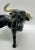 1950's Ceramic Black Bull Figurine With White Horns, a Pair For Sale - Image 9 of 13