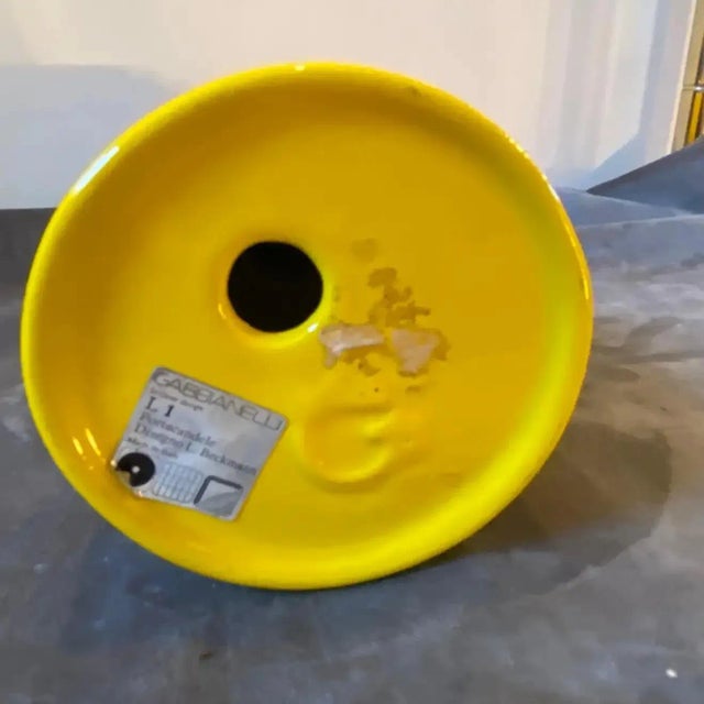 Gabbianelli 1970s Space Age Yellow Vetrochina Italian Candle Holder by Gabbianelli For Sale - Image 4 of 9