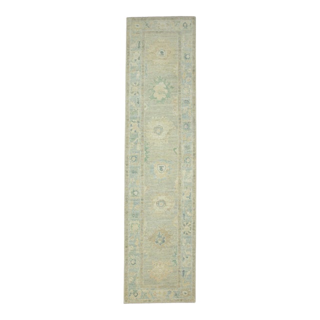 Turkish Oushak Runner Rug 2'10" x 11'4" #17519 For Sale