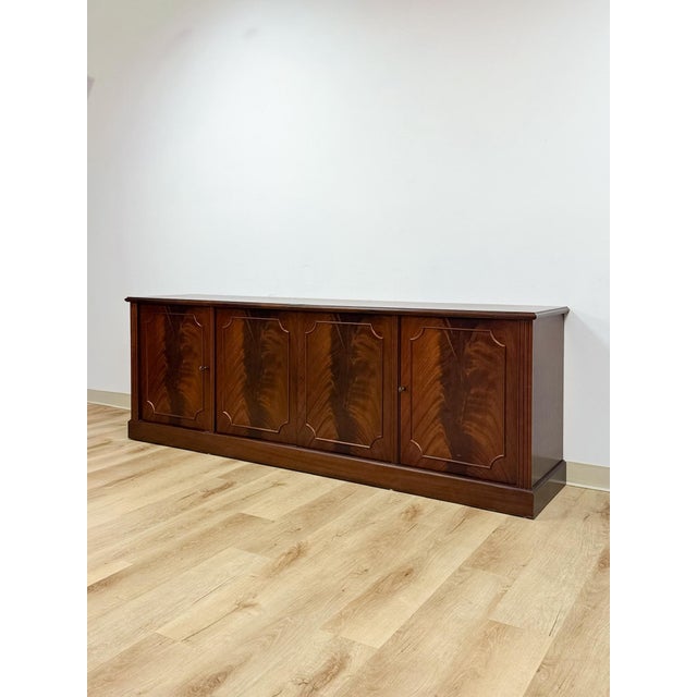 Mid-Century Modern Aurora Mahogany Credenza Sideboard Locking Belgium Mid Century Transitional For Sale - Image 3 of 18