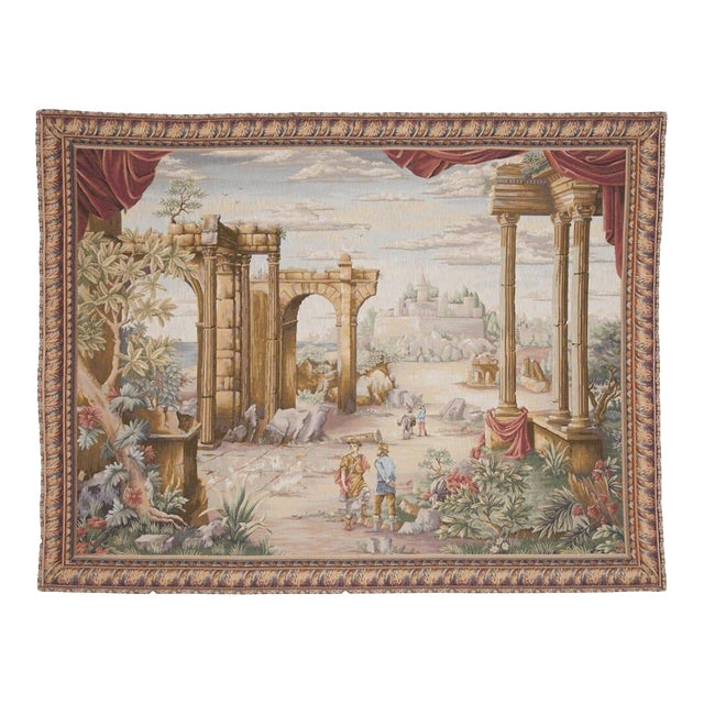 Classical Ruins Loom Woven Tapestry - 150 X 195 Cm (4'11" X 6'5") - Requires Rod Size 5 For Sale
