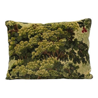 Vedure Forest Styled After Scalamandre Marley Cut Velvet Pillow For Sale