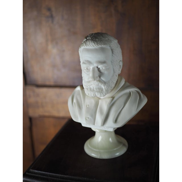 Arnaldo Giannelli Victor Hugo Alabaster Bust, famous french writer. Perfect to enhance a cabinet with a classy touch. Made...