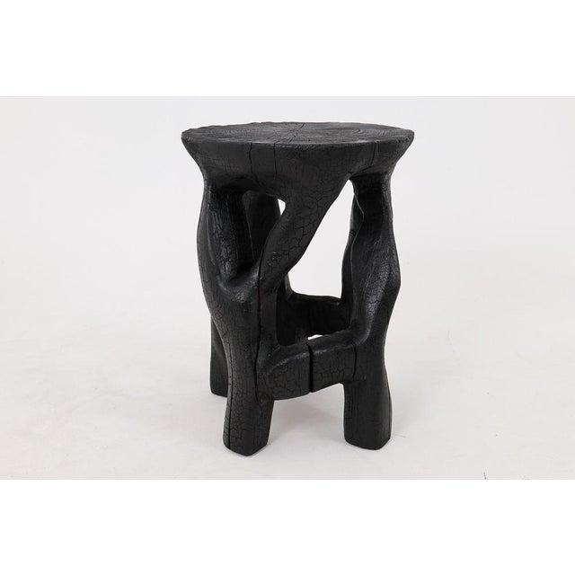 Wood Sculptural Side Table by Logniture For Sale - Image 4 of 15