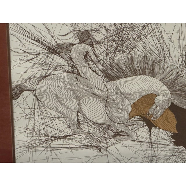 Late 20th Century Late 20th Century Guillaume Azoulay (1949-) Matted & Framed Original Etching "La Bete" For Sale - Image 5 of 6