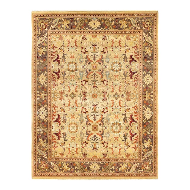 Mogul Collection Hand-Knotted Area Rug - Yellow 8' 1" x 10' 8" For Sale