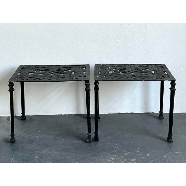 Vintage Wrought Iron Side Tables - A Pair For Sale - Image 12 of 12