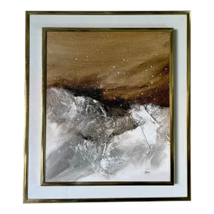 Christine Alfery Mixed Media Expressionist Abstract Landscape Painting, Framed